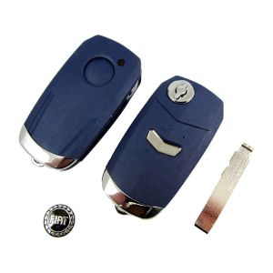 FIAT Корпус ключа с плоским лезвием 1-кнопочный (синий/чёрный) - 5шт. ― Diagof.ru ™